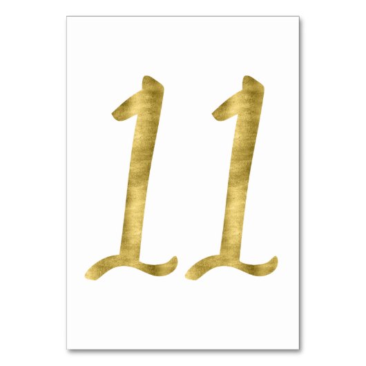 Tafelnummers met Gold Foil-effect nummer 11 (Achterkant)
