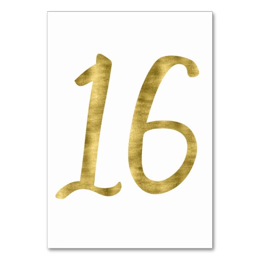 Tafelnummers met Gold Foil-effect nummer 16 (Voorkant)
