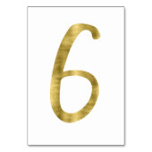 Tafelnummers met Gold Foil-effect nummer 6 (Achterkant)