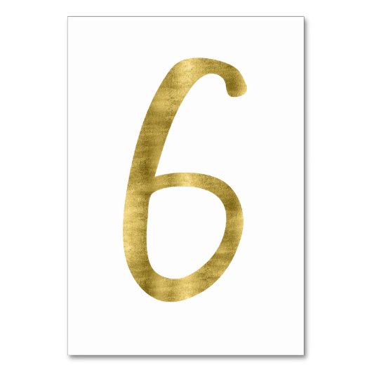 Tafelnummers met Gold Foil-effect nummer 6 (Voorkant)