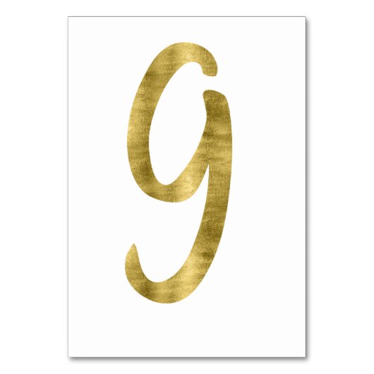 Tafelnummers met Gold Foil-effect nummer 9 (Voorkant)