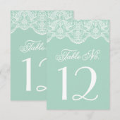 Tafelnummers met vintage chic brokaat kant (Voorkant / Achterkant)