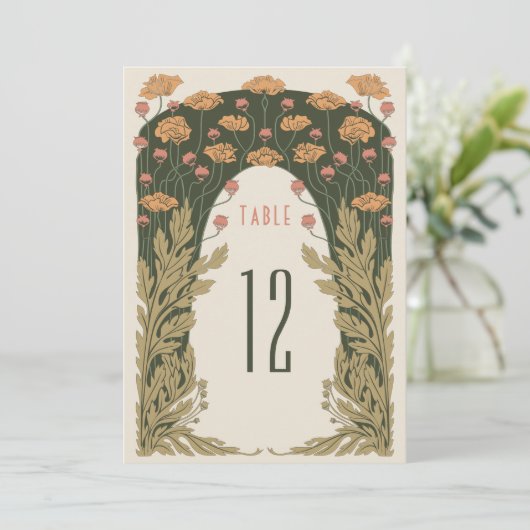 Tafelnummers Olijf & Sinaasappel bruiloft (Staand voorkant)