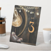 Tafelnummers Pet en hout van het land Reclamebord Met Voetstuk (Insitu)