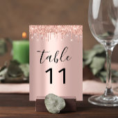 Tafelnummers Roos Gold Glitter Wedding