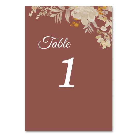 Tafelnummers Roos najaar Boho Wedding Table Sign (Voorkant)