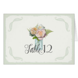 Tafelnummers  Rustic Floral Mason Jar