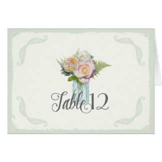 Tafelnummers  Rustic Floral Mason Jar