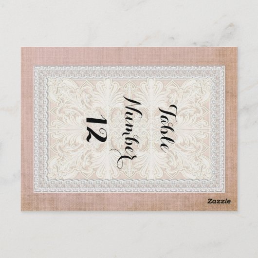 Tafelnummers Rustic Lace w Aged  Linen (Achterkant)