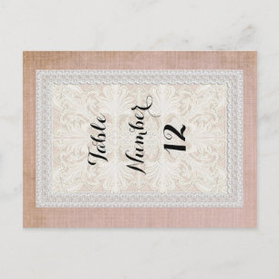 Tafelnummers Rustic Lace w Aged  Linen