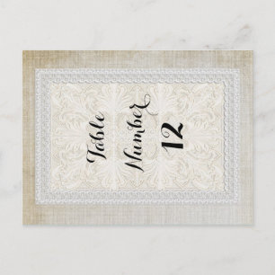 Tafelnummers Rustic Lace w Aged  Linen