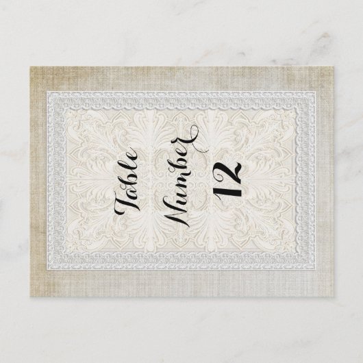 Tafelnummers Rustic Lace w Aged  Linen (Voorkant)