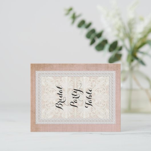 Tafelnummers Rustic Lace w Aged  Linen (Staand voorkant)