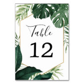 Tafelnummers Tropische Monstera Wedding (Voorkant)