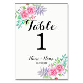 Tafelnummers Trouwen Aquarel Roos Bloemen (Voorkant)
