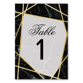 Tafelnummers Trouwen Zwart Marmer Elegante Kaarten