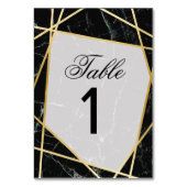 Tafelnummers Trouwen Zwart Marmer Elegante Kaarten (Achterkant)