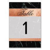 Tafelnummers Trouwen Zwart Marmer Roos Gouden Kaar (Achterkant)