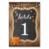 Tafelnummers Trouwpompoen Rustiek Krijt Kaart (Achterkant)