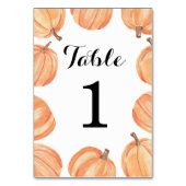 Tafelnummers Trouwpompoen Waterverf Kaart (Achterkant)