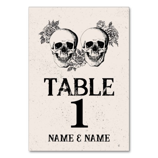 Tafelnummers Trouwschedels Rustieke Kaarten Koppel (Achterkant)