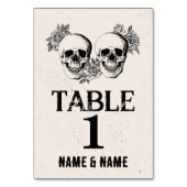 Tafelnummers Trouwschedels Rustieke Kaarten Koppel (Voorkant)