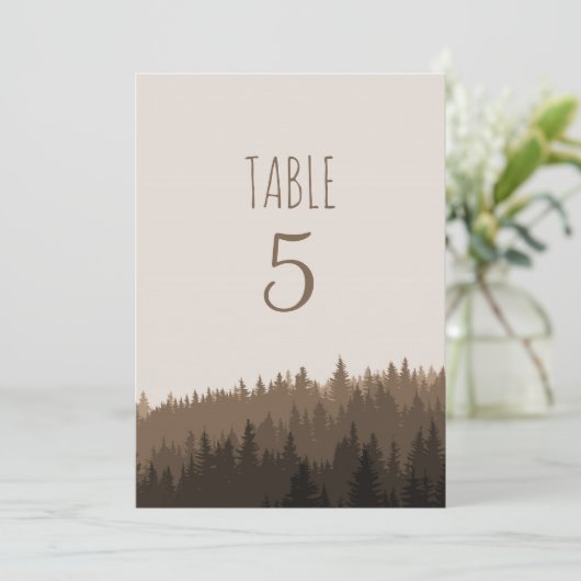 Tafelnummers van de Rustische bergen in bruin (Staand voorkant)