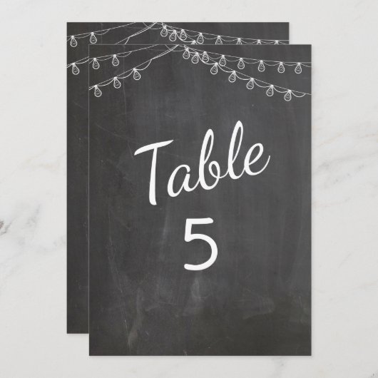 Tafelnummers van het chrokbord met lampjes (Voorkant / Achterkant)