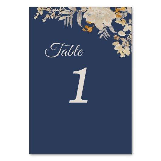 Tafelnummers van usty Blue Autumn Boho Wedding Tab (Achterkant)