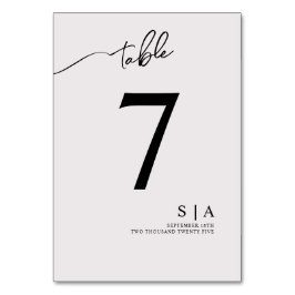 Tafelnummers voor een moderne bruiloft.