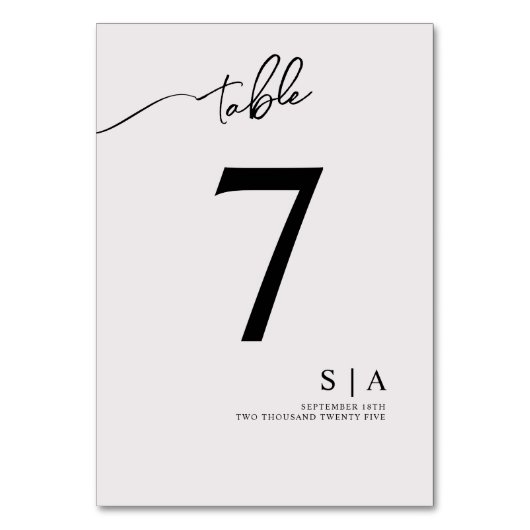 Tafelnummers voor een moderne bruiloft. (Achterkant)