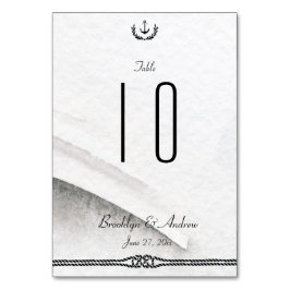 Tafelnummers voor een Zeevaart Bruiloft in Grijs e