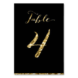 Tafelnummers voor gouden bruiloft Zwart Nr. 4
