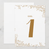 Tafelnummers voor gouden confetti-huwelijk (Voorkant / Achterkant)