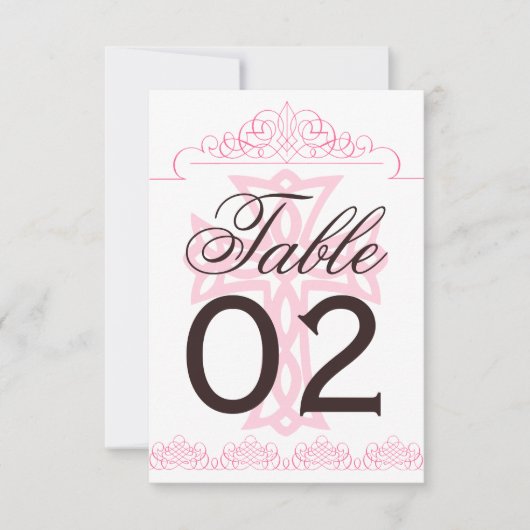 Tafelnummers voor het huwelijksfeest met kruis (Voorkant)