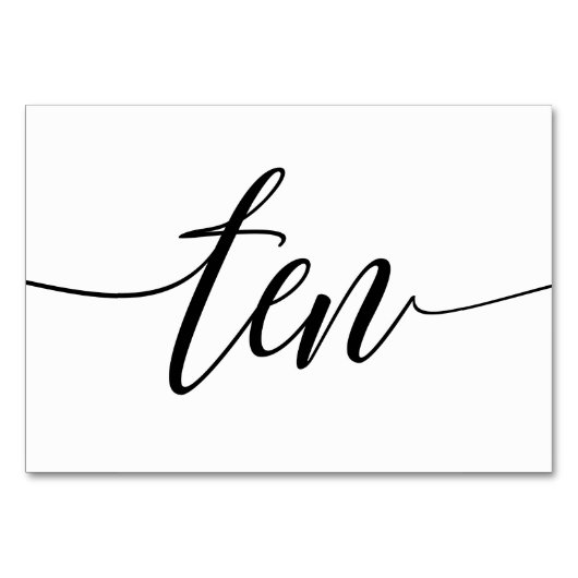 Tafelnummers voor trouwfeest - Luxe typografie (Zw (Voorkant)