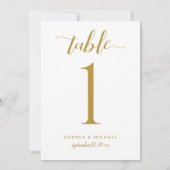 Tafelnummers voor trouwfeest Modern Goud Calligraf (Achterkant)