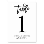 Tafelnummers voor trouwfeest | Penseel Schrift (Zw (Achterkant)