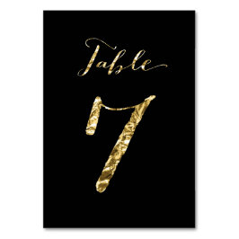 Tafelnummers voor trouwfeest Zwart Goud Folie Nr.
