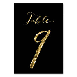 Tafelnummers voor trouwfeest Zwart Goud Folie Nr.