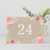 Tafelnummers voor zomerse bruiloft in de weide (Staand voorkant)