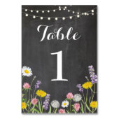 Tafelnummers Wedding Wild Flowers Rustic Chalk (Voorkant)