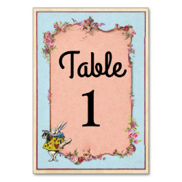 Tafelnummers Wedding Wonderland Rabbit Kaarten