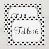 Tafelnummers zwart en wit poka weddenschap (Voorkant / Achterkant)