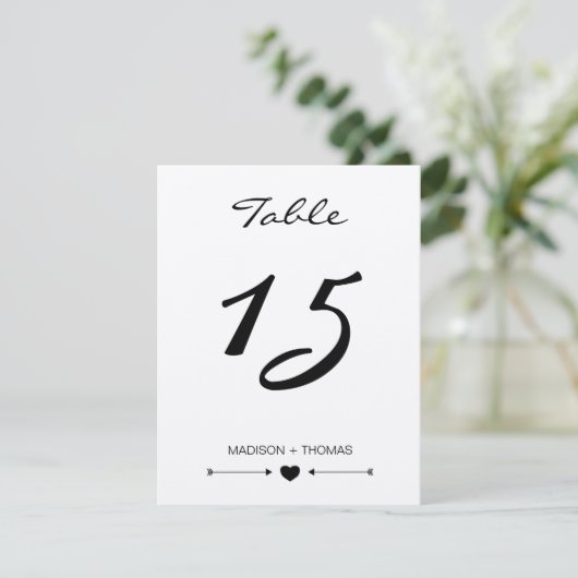 Tafelnummerschild Rustic Romantic | Kraft sjabloon Kaart (Staand voorkant)