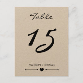 Tafelnummerschild Rustic Romantic | Kraft sjabloon Kaart