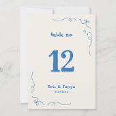 Tafelnummerschild voor de bruiloft, 5x7, met speel kaart (Achterkant)