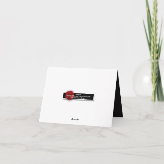 Tafelopstelling met rode rozen bedankkaart (Achterkant)