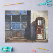 Tafelpapier van het oude gasstation tissuepapier (Craft)