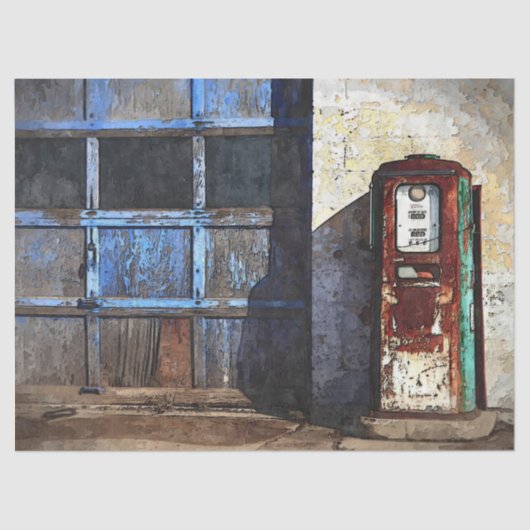 Tafelpapier van het oude gasstation tissuepapier (Voorkant)